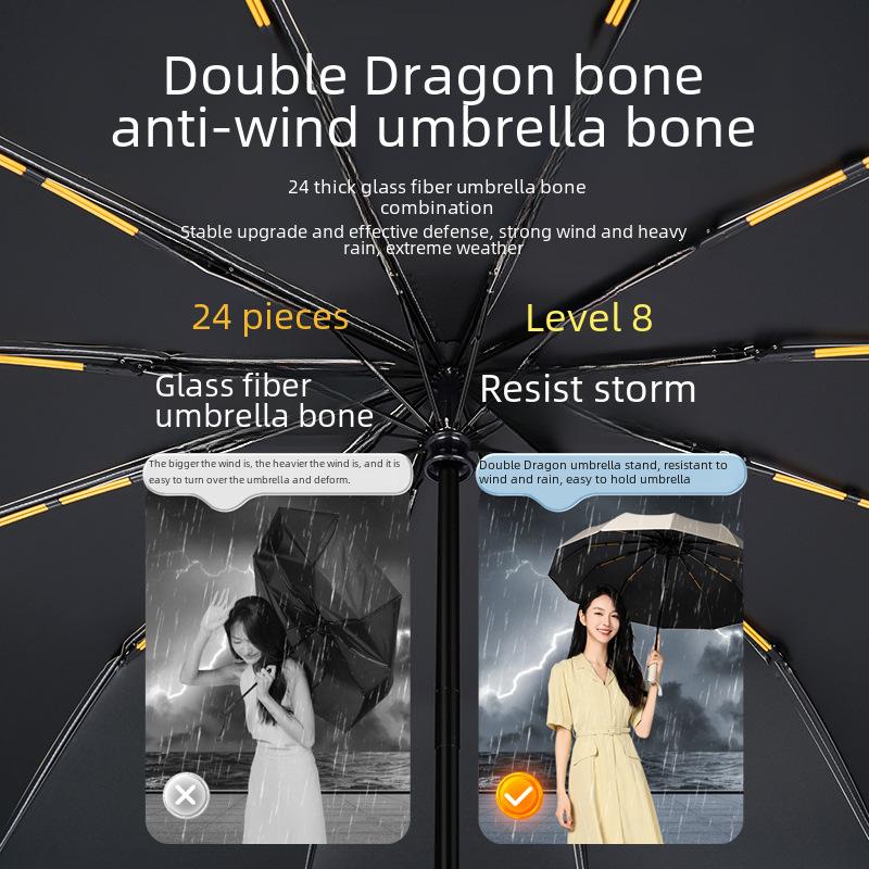 Men's Dual-Use Automatic Folding Umbrella: Windproof, Sun & Rain Protection, Customizable