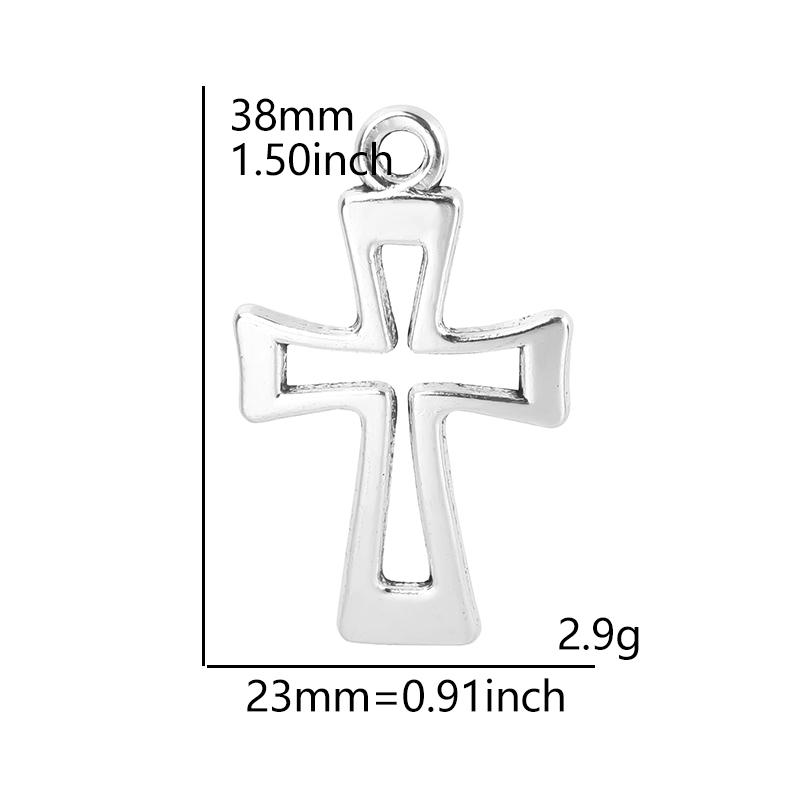 6pcs Religious Metal Retro Silver Color Cross Pendant Charms For Jewelry Making Bulk Christ Jesus Pendants DIY Necklace Earrings