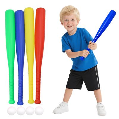 1/2/4PCS Baseball Bat Mixed Color Plastic Baseball Bat with Ball 4 Colors Available Outdoor Baseball Park Backyard Game Gift ZYF