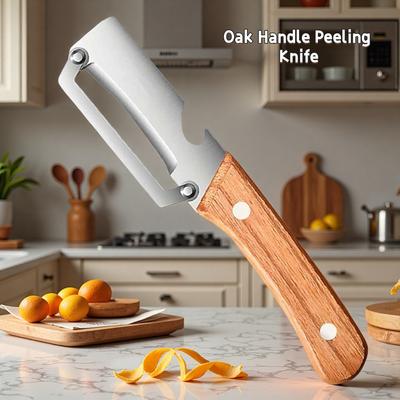 Stainless Steel Peeler Oak Wooden Handle Peeling Knife Grater Peeler Fish Scale Scraper Special Salad And Fruit Peeler 1/2/3/5pc
