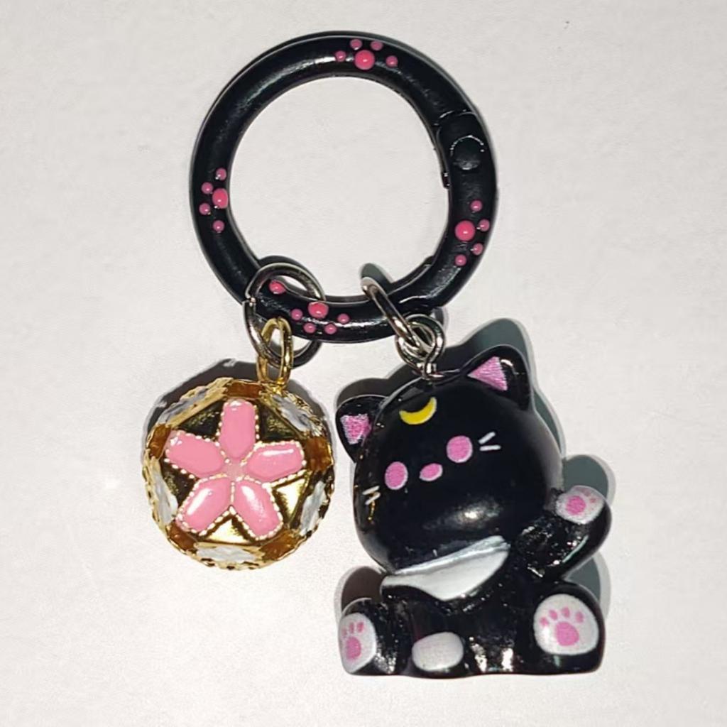 Kawaii Plush Cute Cat Keychain Flocking Animal Pendant Phone Lanyard Hanging Keycord Charm Key Chains DIY Accessories Girl Gifts
