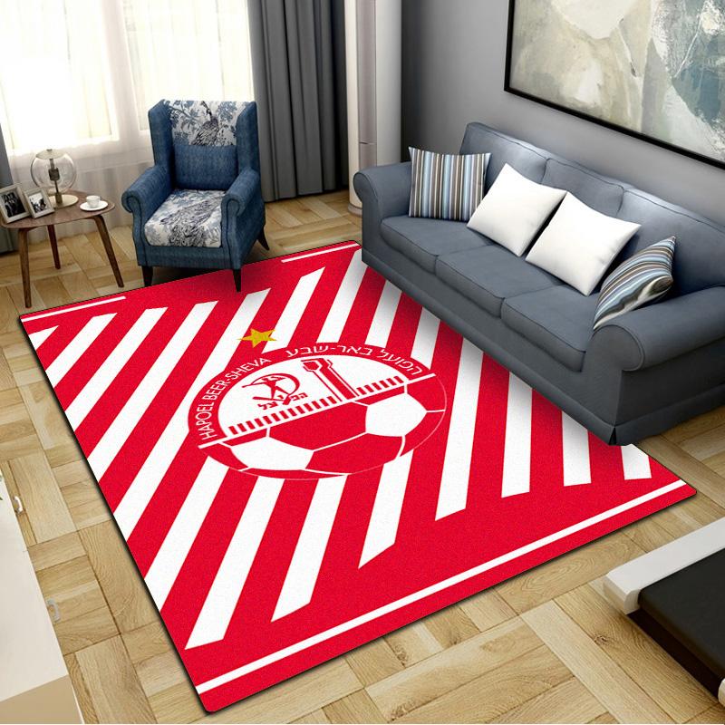 Tappeto Hapoel Jerusalem per Soggiorno Camera da Letto Casa Decorazione Divano, Tappetino Antiscivolo per Giochi Bambini