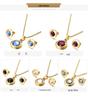 European & American Fashion Crystal Necklace & Earrings Gold Set