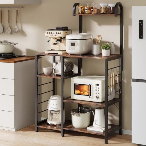 SuperKois Kitchen Rack, Microwave Stand, Dish Shelf, Heavy-Duty, Heavy-Duty Design, Fits Large Microwaves, Kitchen Shelf, Kitchen Storage, Microwave B