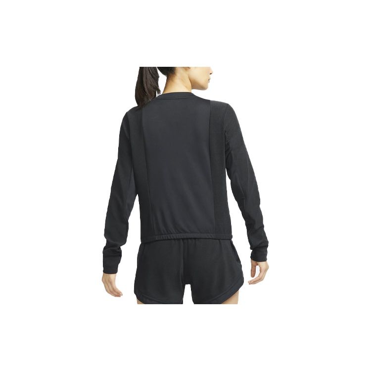 Nike Logo-Print American Vintage Daumenschlaufe Sport Laufen Langarm-T-Shirt Damen T-Shirt Schwarz DD6943-010