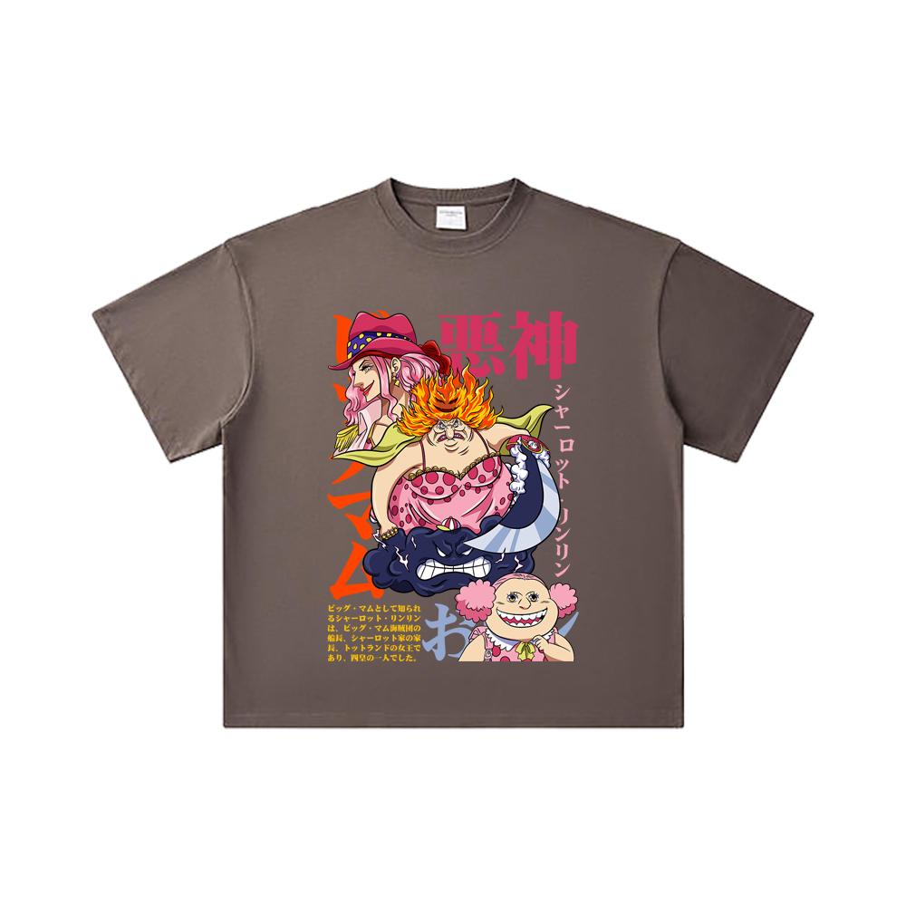 260 GSM Double Yarn 32 Count 100% Cotton One Piece V37 Big Mom Print Unisex Heavy Cotton T Shirt