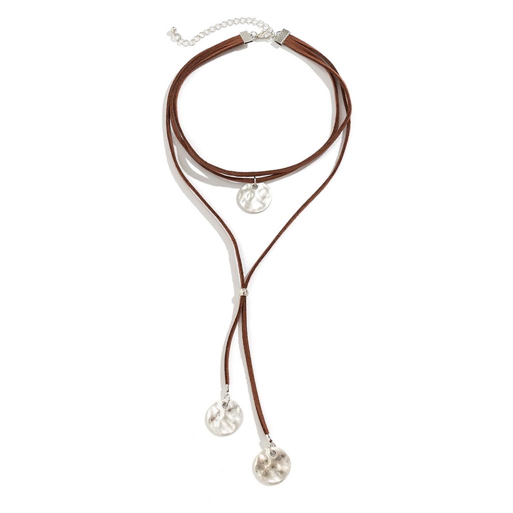 New Bohemian Style Leather Rope Turquoise Pendant Necklace for Women Vintage Simple Jewelry Gifts Necklace Accessories