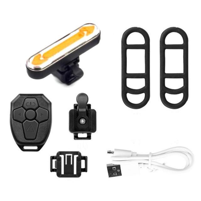 Bicycle Taillight USB Rechargeable TailLight Warning Bike Rear Light Smart Wireless Remote Turn Signal Light LED Bicycle Lantern жёлтый