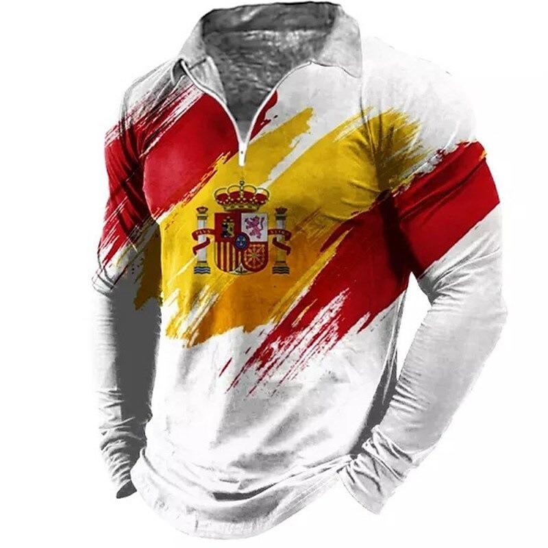 New POLO Shirt Zip Long-sleeved Lapel Men's Sweatshirt Casual Tops Tide