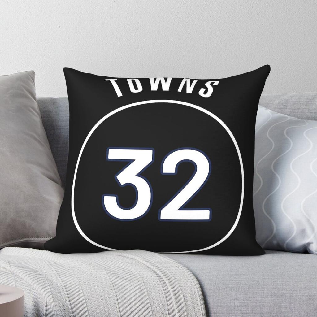 KarlAnthony Towns Square Pillowcase Polyester Linen Velvet Pattern Zip Decor Pillow Case Home Cushion Cover
