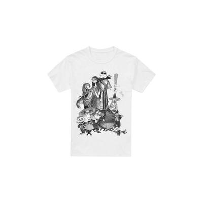 The Nightmare Before Christmas Mens Jack Sally Monster Drawing T-Shirt