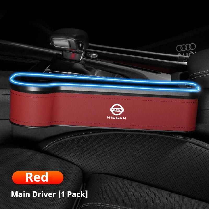 Nissan Nismo Qashqai Juke X-Trail Patrol Note Leaf Altima Maxima Micra DMurano Tiida Rogue Teana Pulsar Car Seat Slot Storage Box