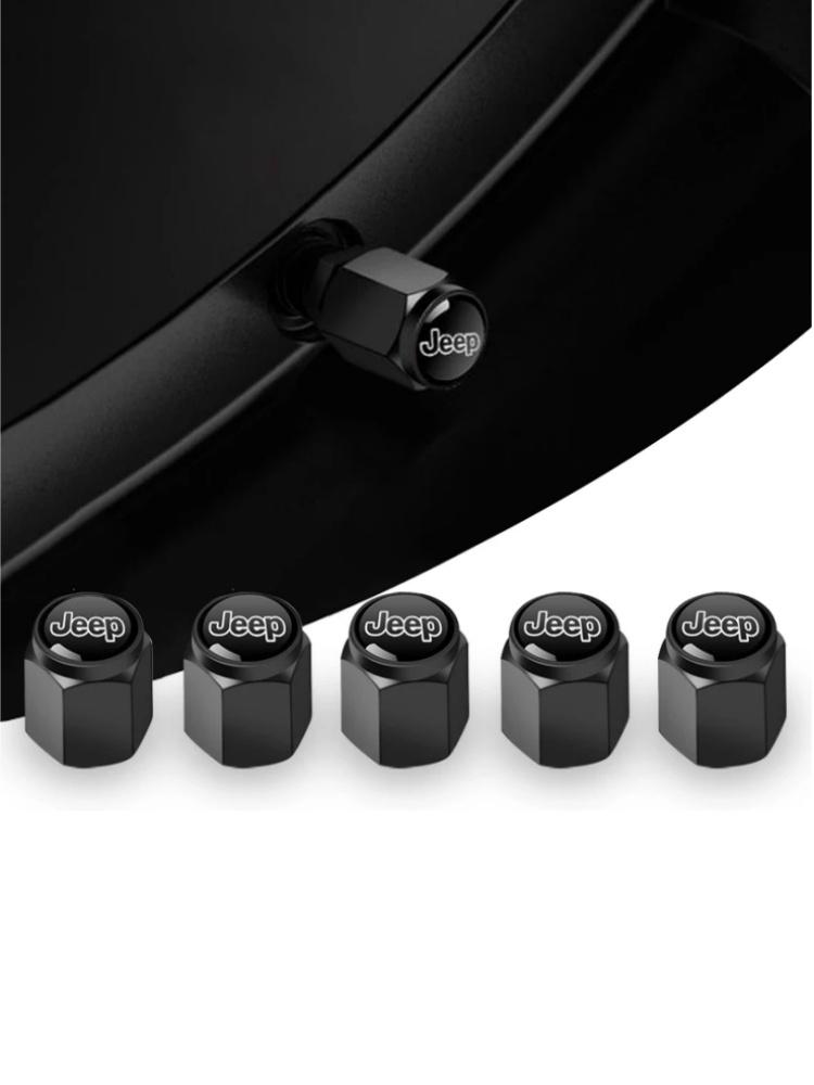 5 PCS Set Car Wheel Tire Metal Valve Cap Air Valve Cover for Jeep Grand Cherokee Wrangler JK Gladiator Compass Renegade Patriot AMT1