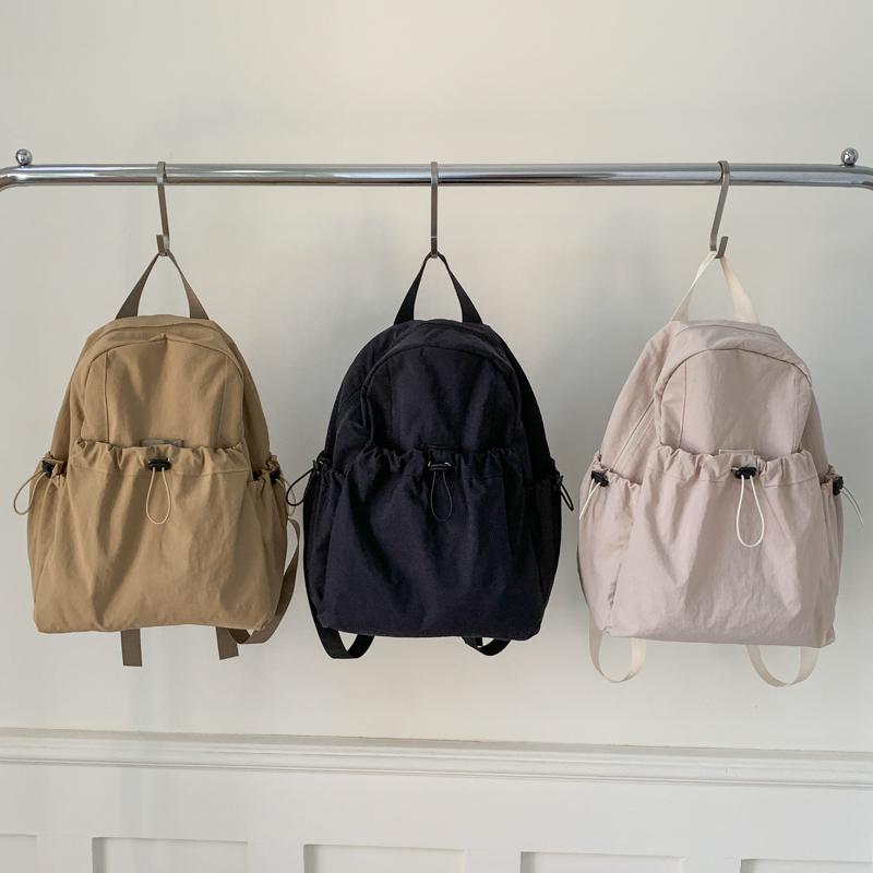 

Large Capacity Nylon Backpack Women s Commuter Backpack Student Schoolbag бежевий