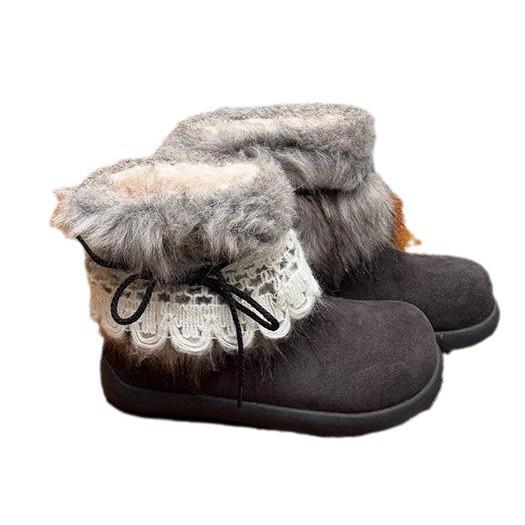 Retro Casual Versatile Snow Boots Women's 2025 Autumn and Winter New Thick-soled Fluffy Plush Thickened Warm Big Cotton Shoes