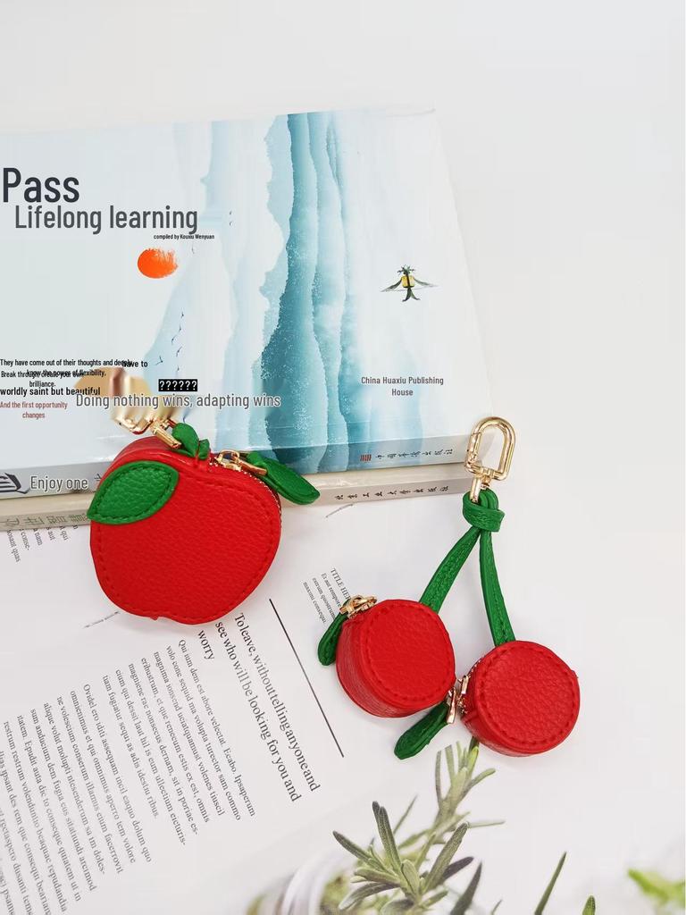 Fresh Style Leather Fruit Coin Purse Keychain Charm