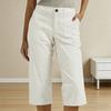 Calças Femininas Cropped com Bolsos Cintura Alta Perna Reta Calças Cargo Modelagem Solta Comprimento no Joelho Calças de Verão para Caminhada Viagem