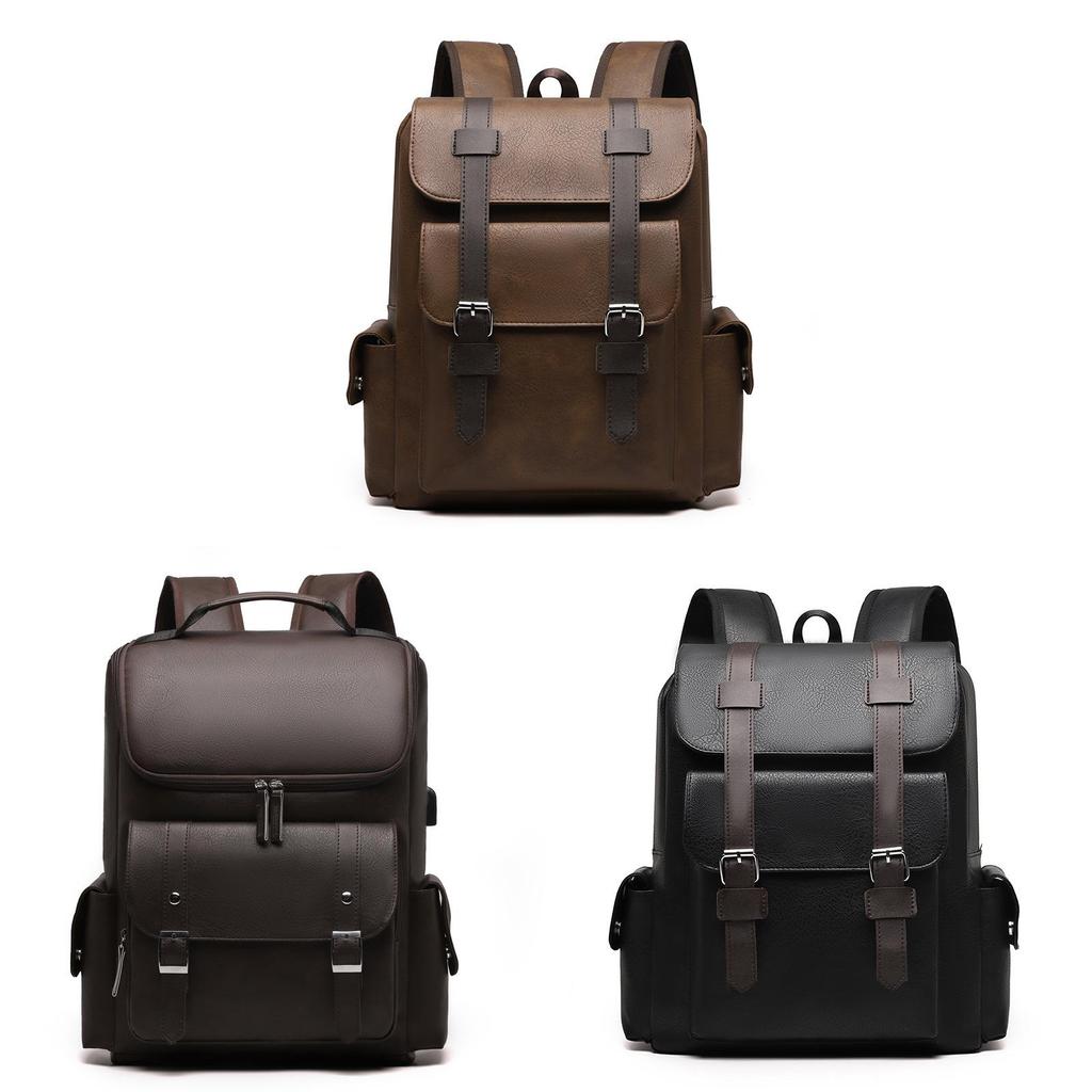 Zaino Retro Britannico in Ecopelle con Spallacci Regolabili per Viaggio e Uso Quotidiano