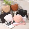 Fashionable Heart-Shaped Shoulder Bag Handbag Pu Leather Zipper Women'S Casual Wide Shoulder Strap Crossbody Bag