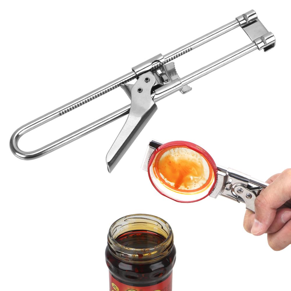 Jar Lid Opener Adjustable Gripper Can Opener Manual Stainless Steel Multifunctional