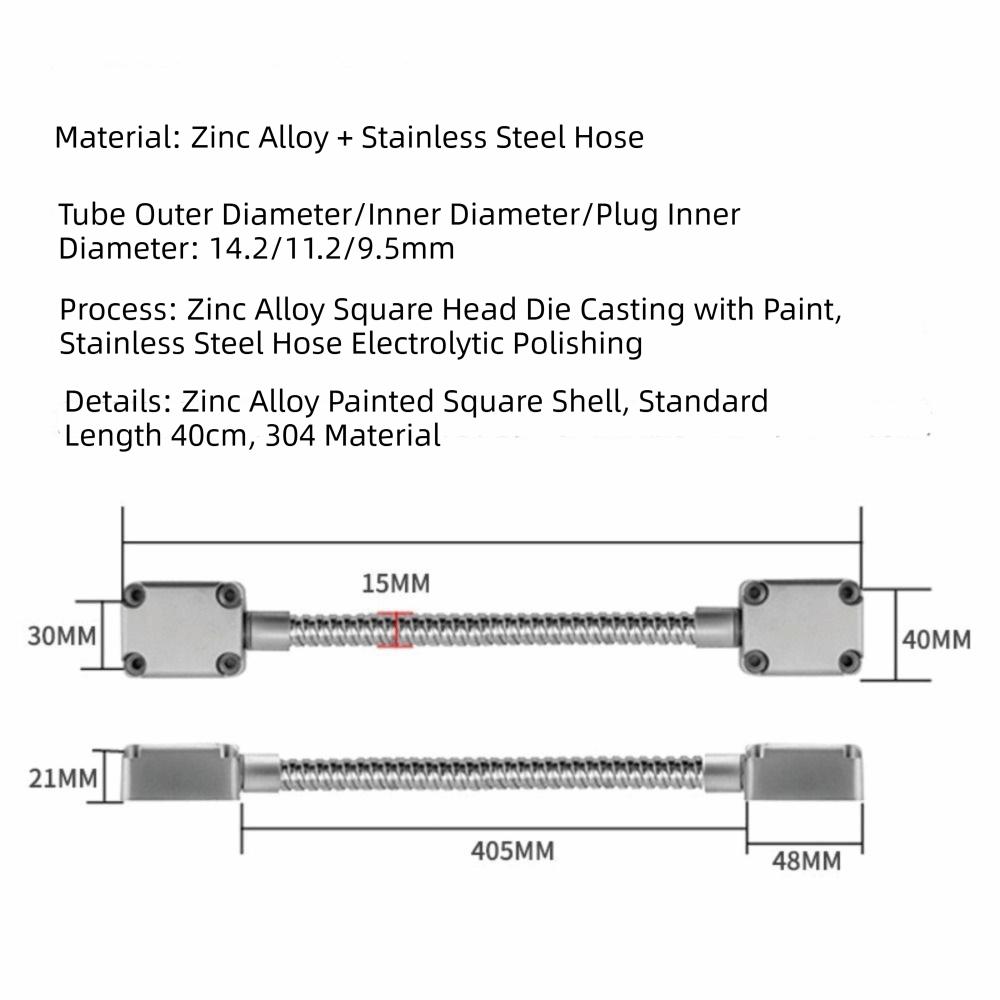 Zinc Alloy Head Cable Protection Sleeve Exposed Mount 304 Stainless Steel Door Loop Metal Wire Pipe Armored Cable