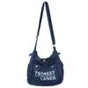 Large Capacity Denim Crossbody Bag Women's Letter Tote Bag Student Shoulder Bag