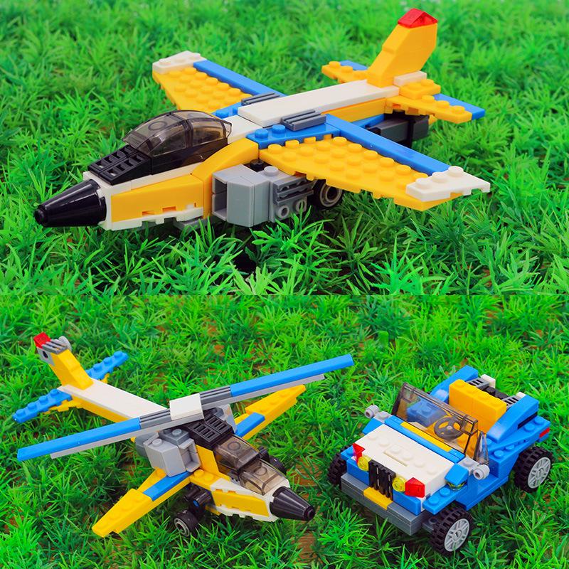 Children's Creative Building Blocks - Car, Airplane, and Fighter Toy Set