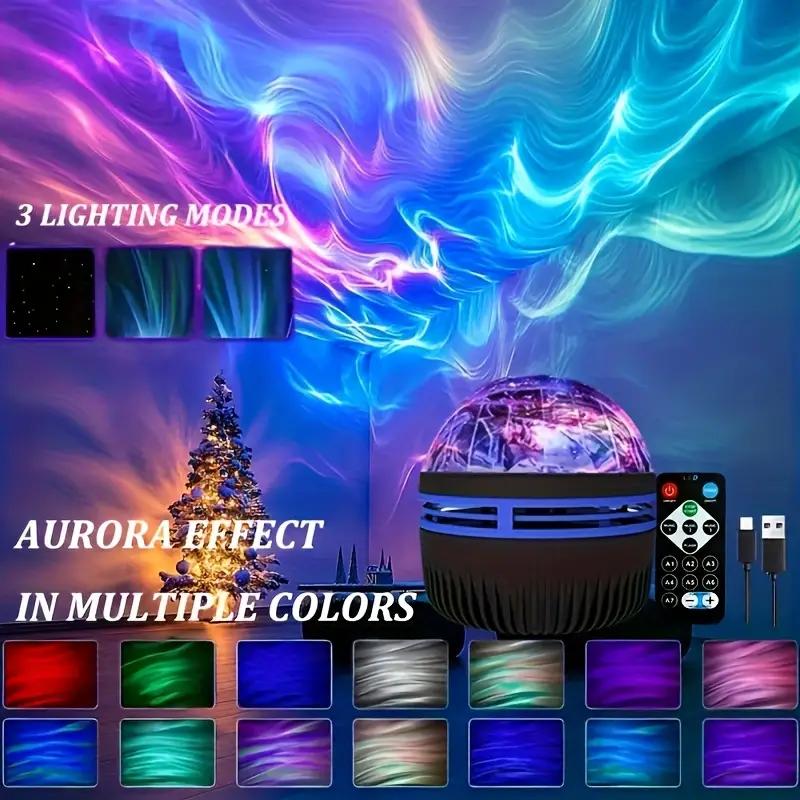 7-Color LED Aurora Projector - Remote Control, USB Powered, 36V Safe, Galaxy Lighting for Bedroom & Music Room