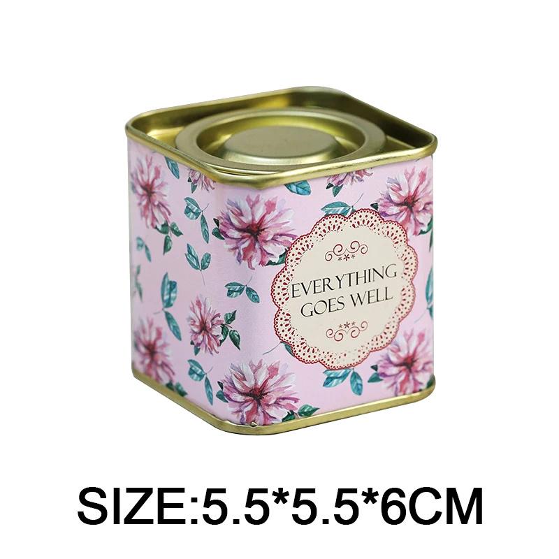 Cutie de depozitare sigilată, pătrată pentru ceai, cutie de frunze de ceai, borcan, fier, bomboane, cutie de bijuterii vintage, pentru bucătărie, cafea, zahăr