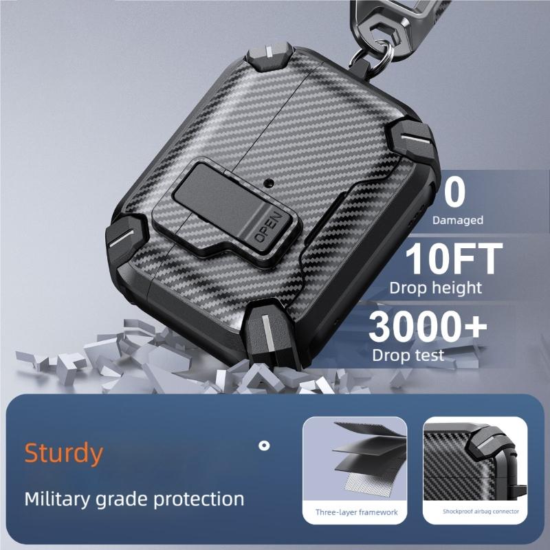 Shockproof Earbuds Box for Pods 3rd Gen Case Phone Holder Auto Lock Wireless Charging Design Durability