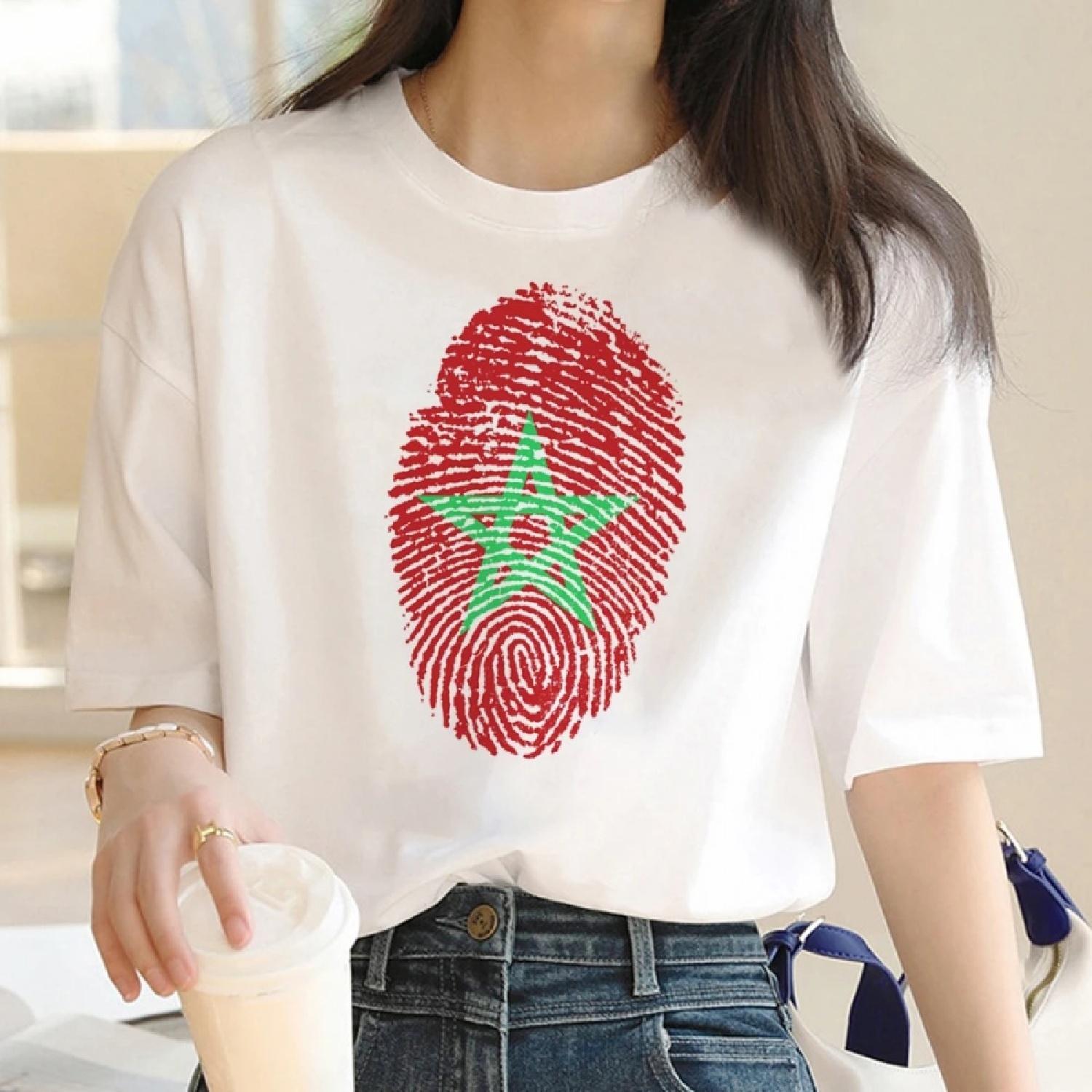 Maroc Morocco t-shirts women manga comic Y2K tshirt female comic streetwear clothes S