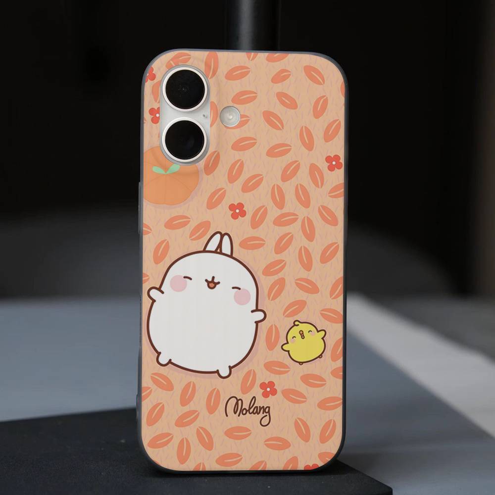Cartoon Cute M-Molang For IPhone 17 16 15 11 12 13 14 Pro Max Plus Pro Corrugated Translucent Back Phone Cover