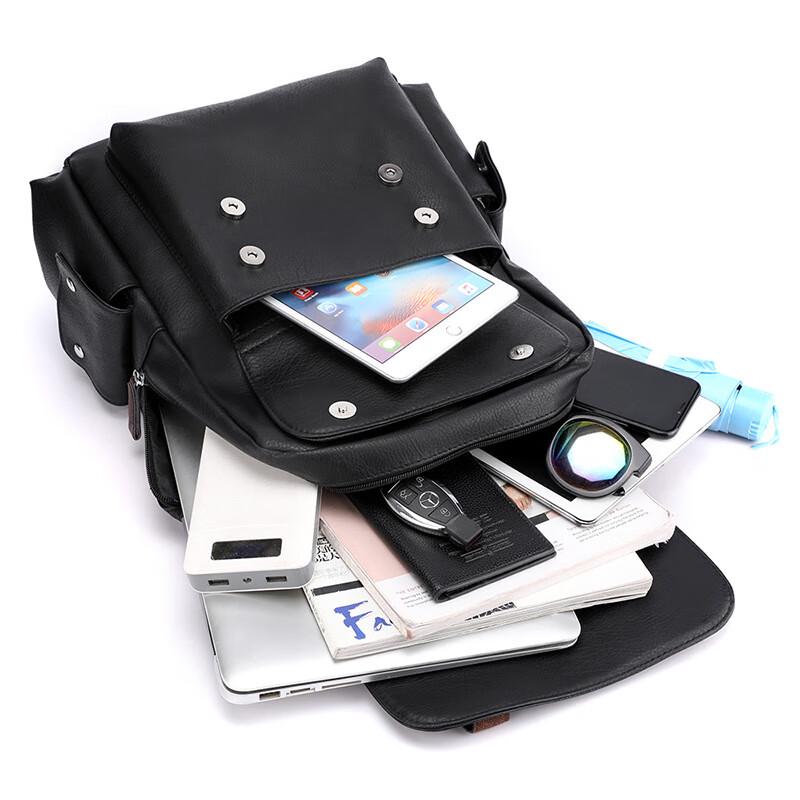 KAMUANG Men's Leather Business Laptop Backpack