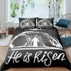 Jesus Duvet Cover Set King Size Christian Design Retro Comforter Cover for Teens Adult Women Jesus Christ Believer Quilt Cover