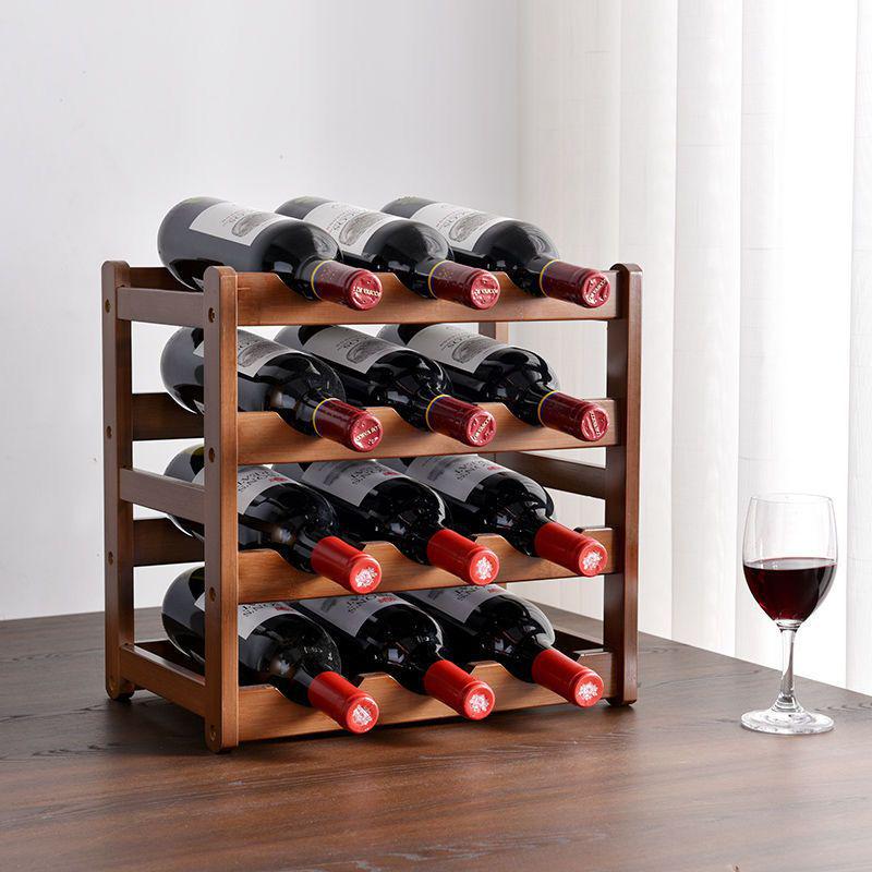 Modern Solid Wood Red Wine Display Rack
