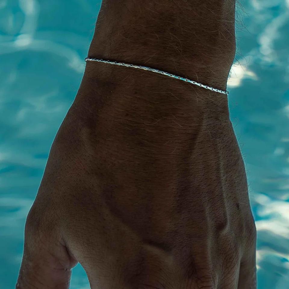 

1.3MM Width Solid Chain Bracelets Unisex Minimalist Stainless Steel Thin Rolo Chains Jewelry on Wrist Waterproof Accessories