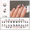 Pre-made Press-On Nails With Gradient Line Design Minimalist INS Style False Nail Tips Women