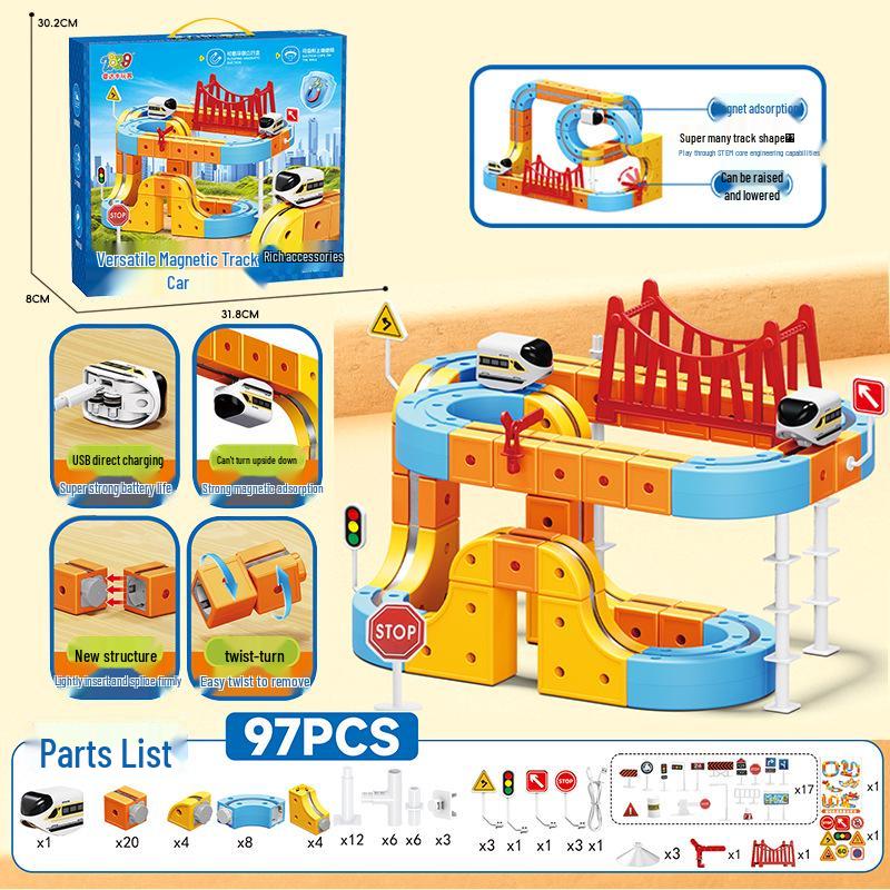 Magic Track Cube: Versatile Magnetic Assembly Toy Car with Free Shipping