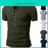 Fashion Men's Slim Fit V Neck T-shirt Muscle Tee Casual Tops Short Sleeve Blouse In Stylish Solid Colors
