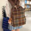 Japanese Ins Retro Trendy Cool Contrasting Color Plaid Student Schoolbag New Trendy Cool Junior High School High School Backpack