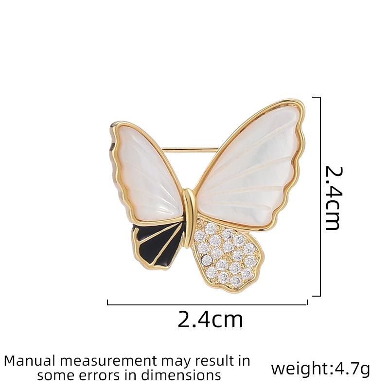 Ladies' Light Luxury Design Elegant Diamond Inlaid Zircon Butterfly Brooch Fashionable And Versatile Niche Design Brooch