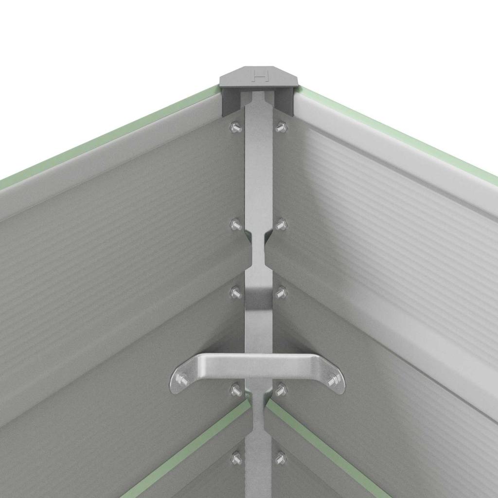 Planter Pastel Green 290 X 100 X 45 Cm Galvanized Steel