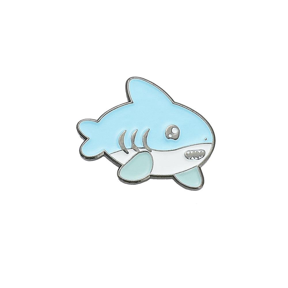 Q version of marine life metal badge seahorse shark jellyfish starfish bag brooch