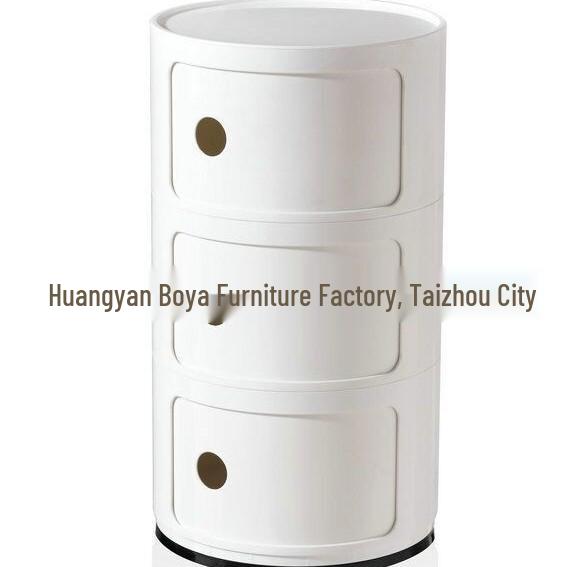 Compact Modern Round Bedside Table with Multifunctional Storage