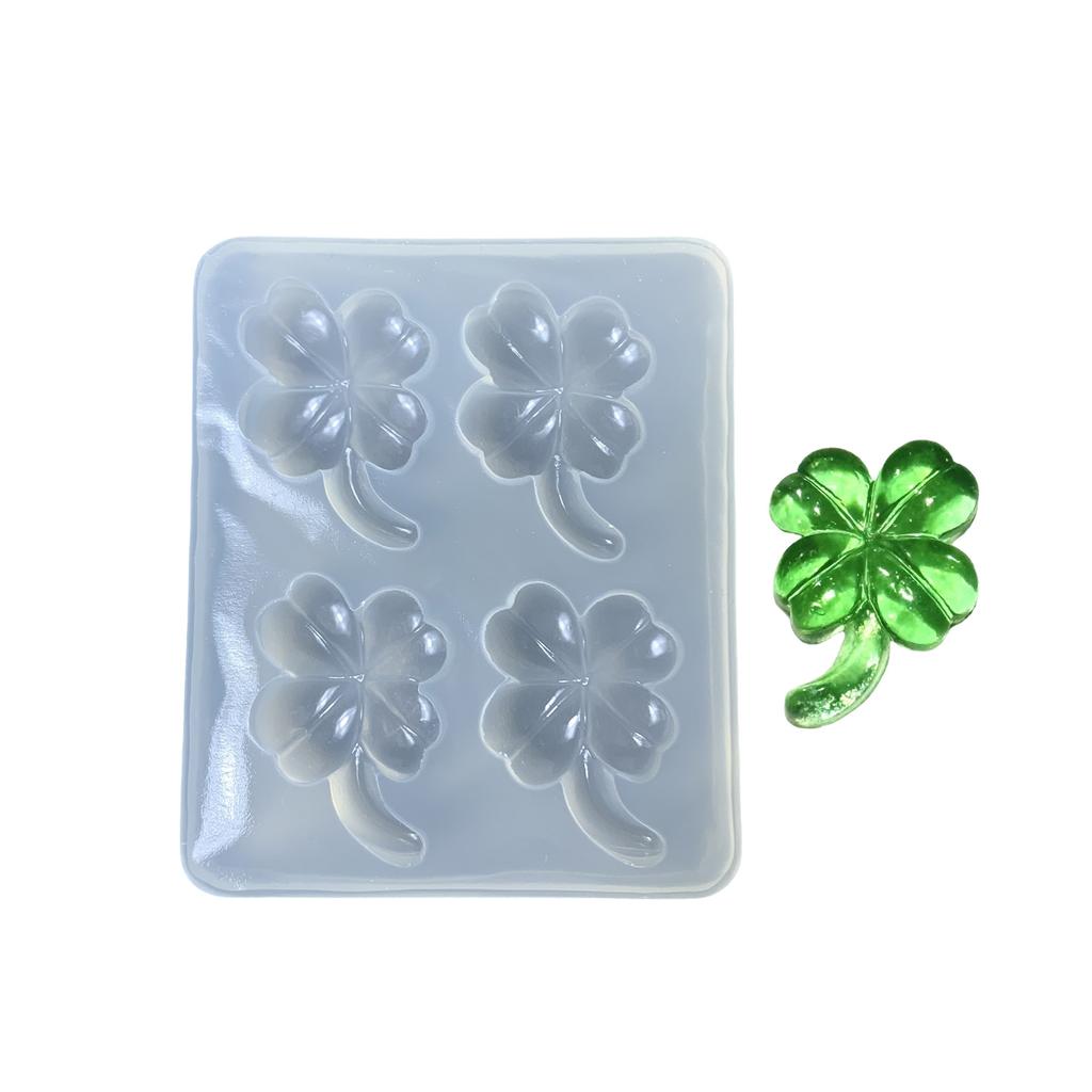Silikonform Kleeblatt für Resin-Bastelarbeiten Schmuckzubehör DIY Kunstprojekte mit Glücksbringer-Design Leichtes Entformen Spülmaschinenfest