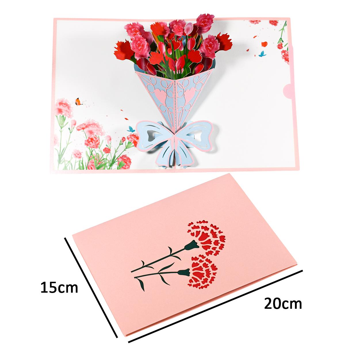 

Открытка с объемными цветами на День матери, День рождения, сочувствие и любой праздник розовый