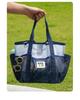 Large Capacity Beach Tote: Foldable Mesh Bag for Toiletries & Swimsuits with Single Shoulder Strap