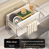 Stainless Steel Kitchen Sink Drain Rack With Water Drainage And No Installation For Home Use