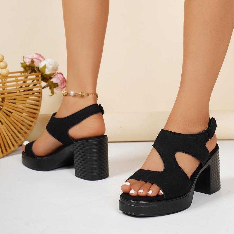 Anti-slip High-heeled Women's Sandals - New Style, Thick Heel, Large Size Shoes