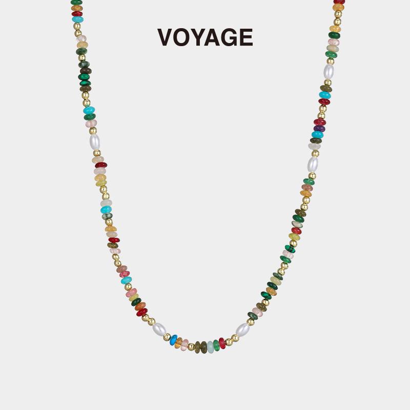Dopamine Beaded Necklace: Sweet, Cool, Retro Clavicle Chain for Women’s Summer Dresses